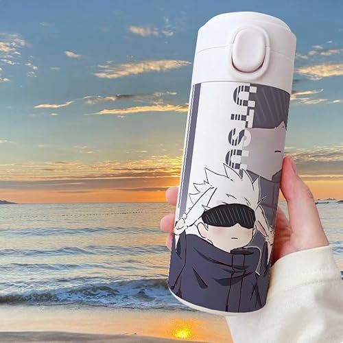 Xinchangda Anime 420ML Edelstahl Isolierte Thermosflasche Doppelwandiger Vakuum Reisebecher Handwärmer Winterwärmer Thermosflasche mit 8h-12h Isolierung Flasche von Xinchangda