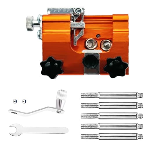 Xinlie Kettensäge Schärfgerät Sägekettenschärfgerät Kettensägenschärfer Kit Tragbar Handkurbeln Kettensägenschärfer Kit mit 5 Schleifköpfen Kettensäge Schärfen für Alle Arten von Kettensägen von Xinlie