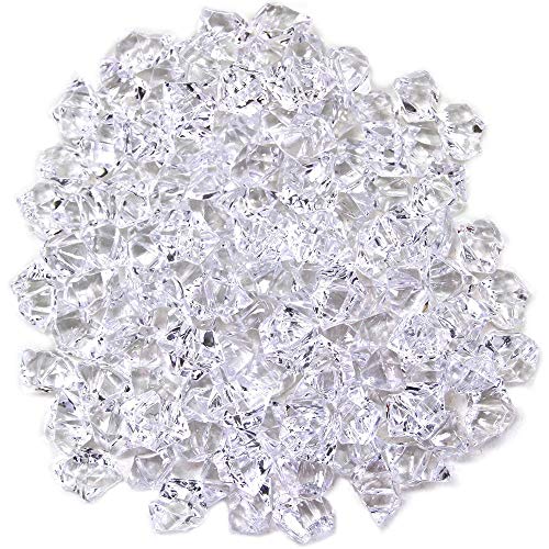 Xinlie Künstliche Acryl Eiswürfel Plastikeiswürfel Dekosteine Diamanten Tischdeko Deko Glassteine Deko Diamanten Kristalle Diamanten Für Vase Füller und Tischdekoration ca. 820 Stück (Durchsichtig) von Xinlie