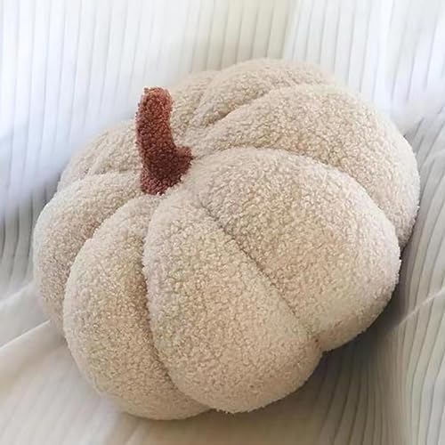 Pumpkin Pillow, Pumpkin Cushion Halloween Decorations, Pumpkin Plush Floor Cushion, Halloween Home Decoration, Pumpkin Throw Pillow for Home Bedroom Decoration, Creme, 35cm von Xinwanhong