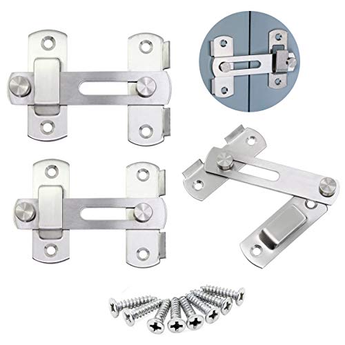 Türriegel Stainless Latch, Xiuyer 8pcs Edelstahl Tür Hasp Riegel mit 32 Schrauben,Tür Riegel, Flip Gate Latches Sicherheitstürschloss für Türen Fenster Haustiertüren (Silber,3 Zoll,4 Zoll) von Xiuyer