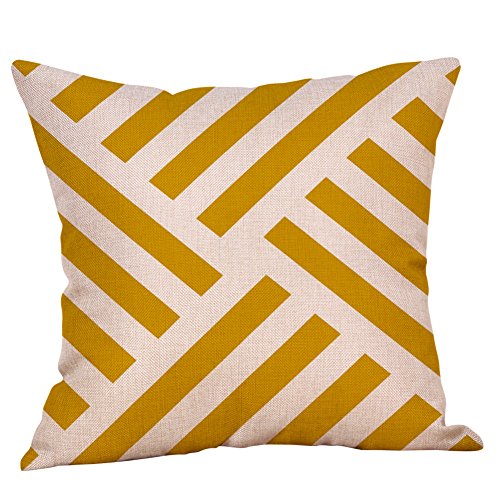 Xmiral Kissenbezug Pillowcase Gelb Geometrisches Muster Kissenbezug Sitz Dekorativ(H) von Xmiral