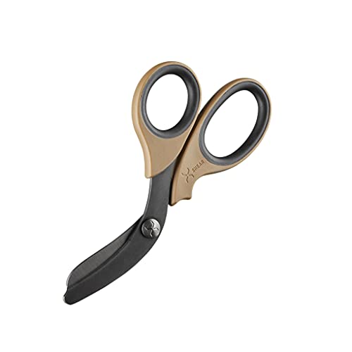 XShear 7.5” Extreme Duty Trauma Shears - Black Titanium Coated Blades, The perfect scissors for the Paramedic, EMT, Nurse or any Emergency Healthcare Provider (Coyote Brown) von Xshear