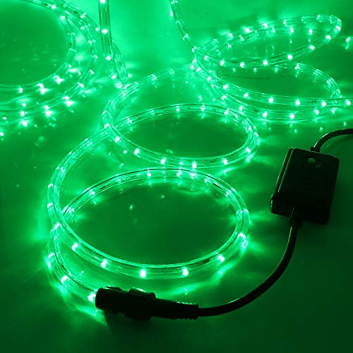 XUNATA 220V LED Lichterschlauch Licht Leiste 36LEDs/m IP65 Wasserdicht Schlauch Seil Lichter mit Controller für Innen Außen Garten Party Weihnachten Deko (Grün, 11M) von XUNATA