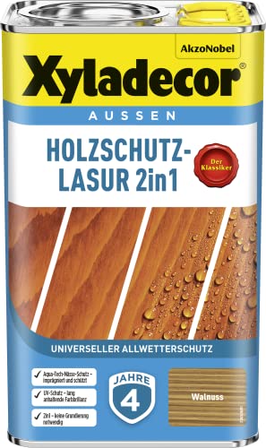 Xyladecor Holzschutz-Lasur 2 in 1, 2,5 Liter Walnuss von Xyladecor