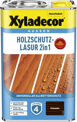 Xyladecor Holzschutz-Lasur 2 in 1, 4 Liter Palisander von Xyladecor