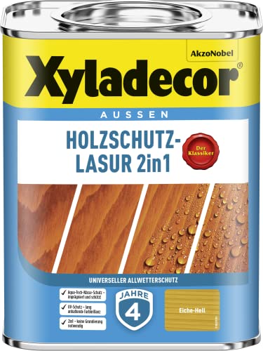 Xyladecor Holzschutz-Lasur 2 in 1, 750 ml, Eiche-Hell von Xyladecor