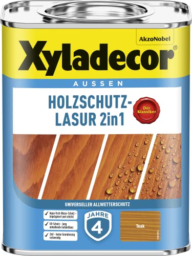 Xyladecor Holzschutz-Lasur 2 in 1, 750 ml, Teak von Xyladecor