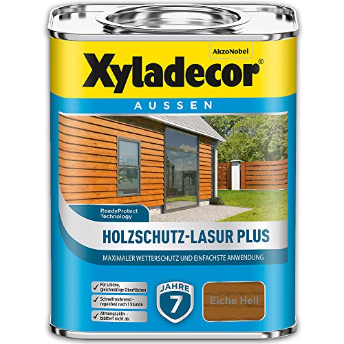 Xyladecor Holzschutz-Lasur Plus, 2,5 Liter, Eiche Hell von Xyladecor