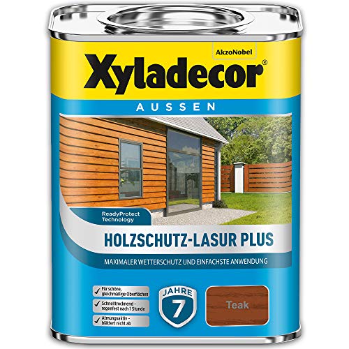 Xyladecor Holzschutz-Lasur Plus, 2,5 Liter, Teak von Xyladecor