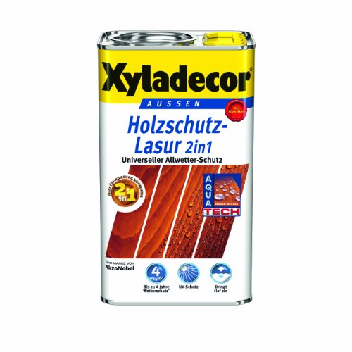 Xyladecor Holzschutzlasur 2in1 Aussen, 5 Liter, Farbton Eiche hell von Xyladecor