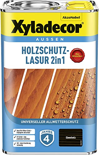 Xyladecor Holzschutz-Lasur 2 in 1, 4 Liter Ebenholz von Xyladecor
