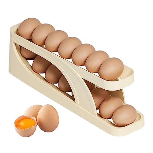 Xzbling Eierhalter Für Kühlschrank, Automatisch Rollender Eierspender Für Die Aufbewahrung Im Kühlschrank, Kühlschrank Eier Organizer Platzsparende Eierablage von Xzbling