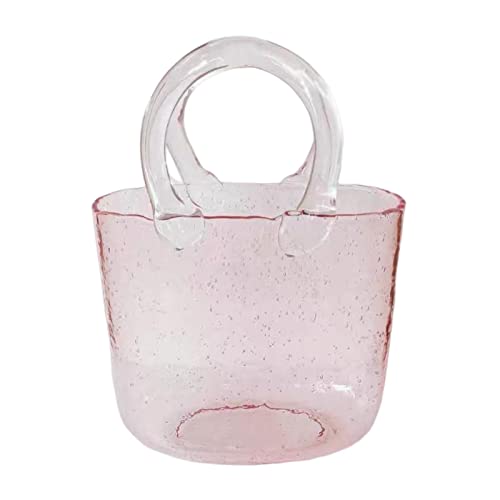 Xzbling Klare Handtasche Vase Glas Vasen Abstrakte Deko Vase Moderne Schicke Vase Kreative Handtaschen Klarglas Blumenvase Mit Griffen Für Heimdekoration Wohnzimmer von Xzbling