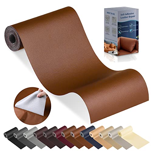 YAFLC kunstleder selbstklebend Karamellbraun, 10 x 160cm leder patch selbstklebend, kunstleder reparaturset für couch Autositz Sofa Möbel Leder Reparatur Jacken und Renovierung von YAFLC