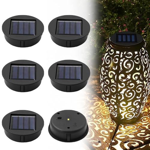 YANGUN 6 Stück Solarleuchten Ersatzteile, Solar Laternenlichtersatz, LED Solarpanel Laterne, LED Solarmodule ersatz, Solarleuchten Ersatz Top für Garten Laterne Terrasse Beleuchtung von YANGUN