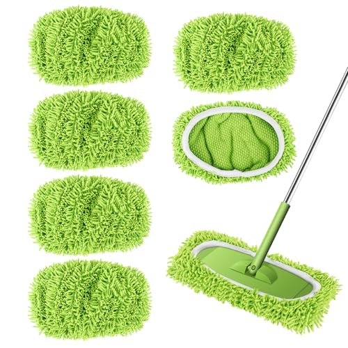 YANGUN 6 Stück Wiederverwendbar Bodenwischer Bezug, Trockene Bodentücher für Swiffer Sweeper Mop, Nass und Trockengebrauch Bodentücher, Tücher für Swiffer Sweeper Mop für die Reinigung von Oberflächen von YANGUN
