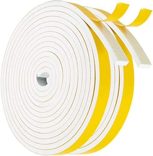 Dichtungsband Türdichtung Selbstklebend 12mm(B) x6mm(D)/8m(L) für Türen Fenster Schaumstoff klebeband Gummidichtung Gegen Kalte Zugluft/Anti-Kollision/Schalldichter/Wasserdichter/Staubdicht Weiß von YANKUIRUI