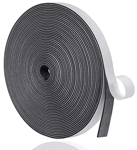 Dichtungsband Selbstklebend für Türen Fensterdichtung 12mm(B) x 1.5mm(D)/10m(L) Schaumstoff Klebeband Gummidichtung Gegen Kalte Zugluft/Anti-Kollision/Schalldichter/Wasserdichter/Staubdicht Schwarz von YANKUIRUI