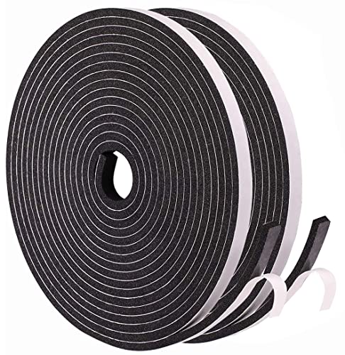 Dichtungsband Türdichtung Selbstklebend 6mm(B) x3mm(D)/20m(L) für Türen Fenster Schaumstoff klebeband Gummidichtung Gegen Kalte Zugluft/Anti-Kollision/Schalldichter/Wasserdichter/Staubdicht Schwarz von YANKUIRUI