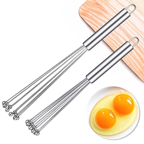 2 Stück Edelstahl Ball Schneebesen Draht Eierschlägel Manuell Mixer Schneebesen Set Küche Schneebesen zum Kochen, Mischen, Schneebesen, Schlagen und Rühren (25,4 cm und 30,5 cm) von YATIHUGY