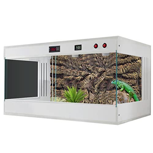 Reptilien Terrarium PVC Panorama Glas Warmhalten Tank Hoch & Breit Reptilien Habitat Tank Für Eidechse Schlange Bartagame Schildkröte Chamäleon (Color : Weiß, S : 120x60x60cm) von YCDJCS