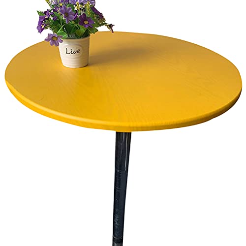 Runde Tischdecke,Gartentischdecke,Elastischer Rand, Wetterfest Für Zuhause, Partys, Urlaub, Hochzeit, Restaurant Größe Wählbar (Gelb,Durchmesser 60cm) von YCDZSW