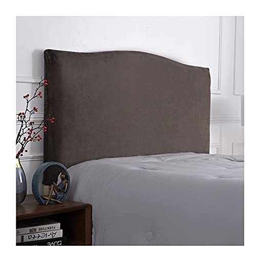 YCDZSW Bettkopfteil Hussen Bett Kopfteil Bezug, Cover Bett Kopfteil Hussen, Stretch Samt All-Inclusive Kopfteilbezug Schlafzimmer Dekor Staubdicht (Kaffeeasche,200cm(190-210cm)) von YCDZSW