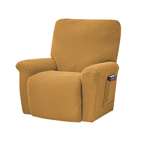 YCDZSW Relaxing Chair Stretch Cover for Recliner Chair, Jacquard Armchair Cover, Armchair Protector for TV Chair, Lounger, Armchair (Golden) von YCDZSW