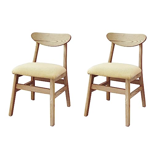 YCDZSW Stuhlbezug Sitzfläche, Stretch Bezug für Stühle Sitzbezüge für Esszimmerstühle Abwaschbar Schonbezug Stuhl Hussen (Champagner,2er Set) von YCDZSW