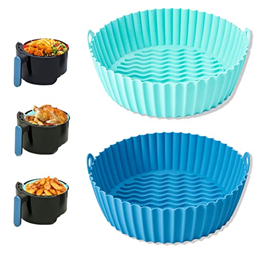 Air Fryer Silicone Pot, 21cm Air Fryer Silicone Baking Tray,Luftfritteusen Silikonmatten,Air Fryer Silikon Topf,Air Fryer Silicone Liners,Silikonform für die Küche zu Haus (E) von YDMAJF