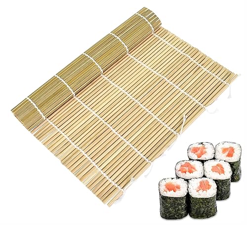 YEELIKE Bambus Sushi Rollen,Rollmatte Matte zum Rollen Sushi Bambus Kochzubehör Bamboo Sushi Maker Vorhang Anfänger DIY Bambus Rollmatte für Küchen Restaurants Sushi Liebhaber(1Stücke) von YEELIKE