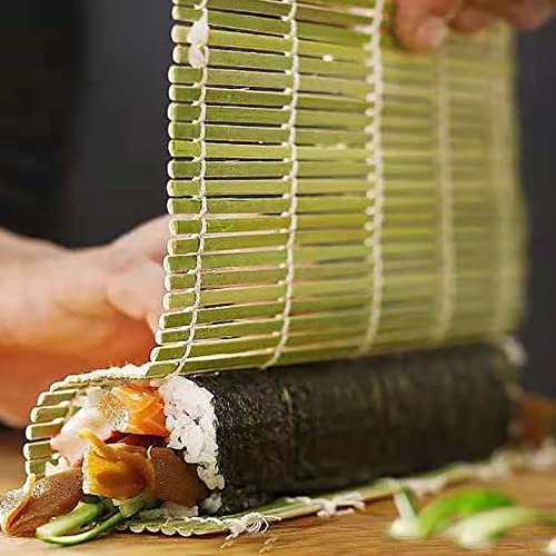 YEELIKE Bambus Sushi Rollmatte Matte zum Rollen Sushi Bambus Kochzubehör Bamboo Sushi Maker Tools Vorhang Perfekt für Easy Sushi Rolling Rolls von YEELIKE