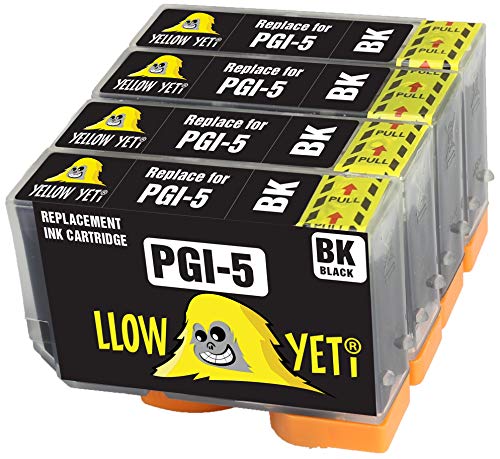 Yellow Yeti Ersatz für Canon PGI-5 Druckerpatronen kompatibel für Canon PIXMA iP4200 iP4300 iP4500 iP5200 iP5200R iP5300 MP500 MP600 MP600R MP610 MP800 MP800R MP810 MP830 MX850 von YELLOW YETI