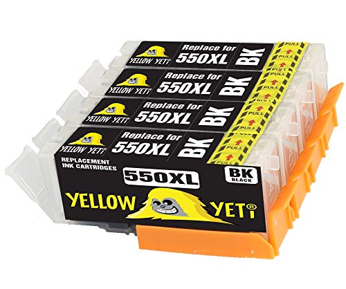 Yellow Yeti Ersatz für Canon PGI-550XL PGI-550PGBK Druckerpatronen Schwarz kompatibel für Canon Pixma iP7250 MX925 MG6350 MG5450 MG5550 MG5650 MG6450 MG6650 MG7150 MG7750 iX6850 iP8750 MX725 von YELLOW YETI