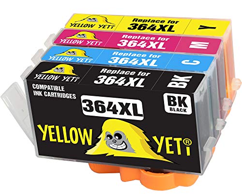 Yellow Yeti Ersatz für HP 364 364XL Druckerpatronen kompatibel für HP Photosmart 5520 5510 6520 7520 7510 6510 B209a (1 Schwarz + 1 Cyan + 1 Magenta + 1 Gelb) von YELLOW YETI