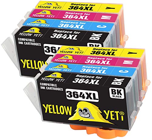 Yellow Yeti Ersatz für HP 364 364XL Druckerpatronen kompatibel für HP Photosmart 5520 5510 6520 7520 7510 6510 B209a (2 Schwarz + 2 Cyan + 2 Magenta + 2 Gelb) von YELLOW YETI