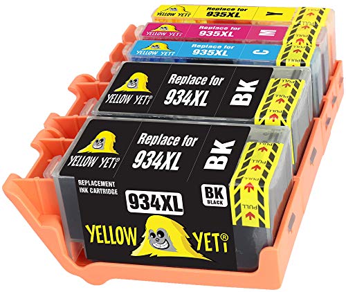 Yellow Yeti Ersatz für HP 934 935 934XL 935XL Druckerpatronen kompatibel für HP OfficeJet Pro 6830 6230 6220 6825 6835 OfficeJet 6820 6815 6812 (2 Schwarz + 1 Cyan + 1 Magenta + 1 Gelb) von YELLOW YETI