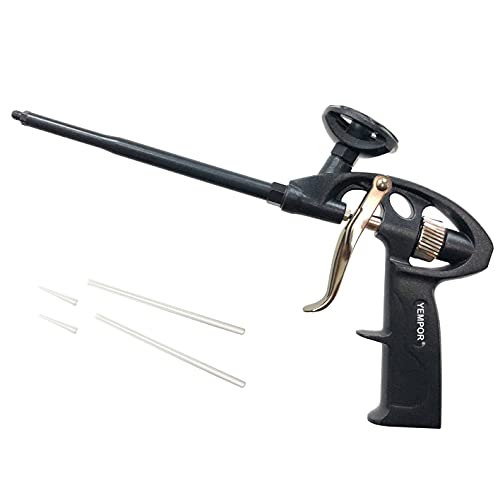 YEMPOR® Schaumpistole Bauschaumpistole Bauschaum Pistole Teflon Beschichtet (PTFE) Sealant Gun Dosierpistole, Premium Montagepistole mit Einhandjustierung PU Expanding Foam Gun von YEMPOR