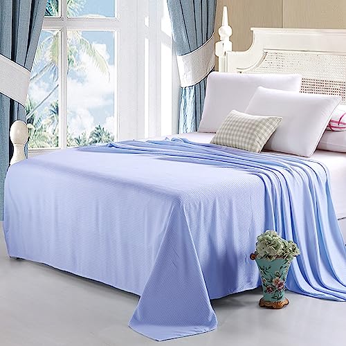 Kühlende Decke Sommerdecke doppelseitige dünn, leicht, atmungsaktiv, weich Kühldecke, absorbiert Körperwärme, Schweißabsorbierende Kühlende Bettdecken für Schlafen Wohndecke (Blue 2, 90cmX100cm) von YGFADH