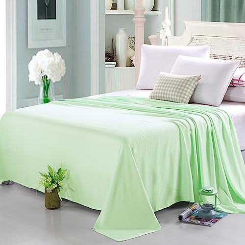 Kühlende Decke Sommerdecke doppelseitige dünn, leicht, atmungsaktiv, weich Kühldecke, absorbiert Körperwärme, Schweißabsorbierende Kühlende Bettdecken für Schlafen Wohndecke (Green 2, 150X200cm) von YGFADH