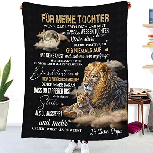 YGFADH Personalisierte Decke An Meine Tochter von Papa, Flauschig Kuscheldecke Geschenk, Vater für Töchter Deutsche Briefdecke Wohndecke für Tv-Decken Flanelldecke (Papa zu Tochter 1,150 * 200cm) von YGFADH