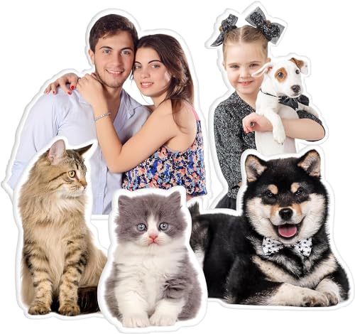 YGFADH Personalisiertes 3D Haustier Kissen mit Foto, Katze Hund,FOTOGESCHENK mit Eigenem Foto, Doppelseitige Bedruckte Kissen für Tierliebhaber als Geschenke zum Geburtstag (mit Füllung) (16in(40cm)) von YGFADH