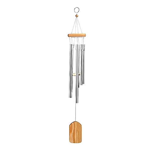 Windspiele für Draußen, 6 Aluminiumle Legierung Röhren Windspiele mit Holz, Deko Klangspiel, Windspiel Metall Geschenk, für Gartenterrasse Hinterhof Home Decor von Lepidi