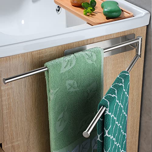 YIGII Handtuchhalter ohne Bohren | Handtuchstange Selbstklebend aus Edelstahl Gebürstet | Wand Handtuch Halter Doppelt für Badezimmer Waschbecken | Handtuch Halterung Selbstklebend 40cm von YIGII