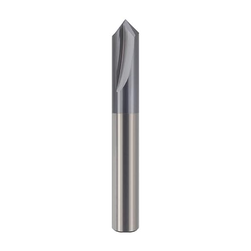 CNC-Werkzeug mit hoher Härte, verschleißfestem 90-Grad-2-Blatt-Wolframstahl-Fasmesser, scharfer Vollschleif-Spiralwinkel (Size : D4) von YINGDLEB