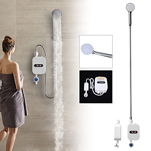 Elektrische Durchlauferhitzer Wasserhahn mit Duschkopf LED-Anzeige Sofort Heizung mit Bad Dusche Kit für Küche Bad von YISSALE