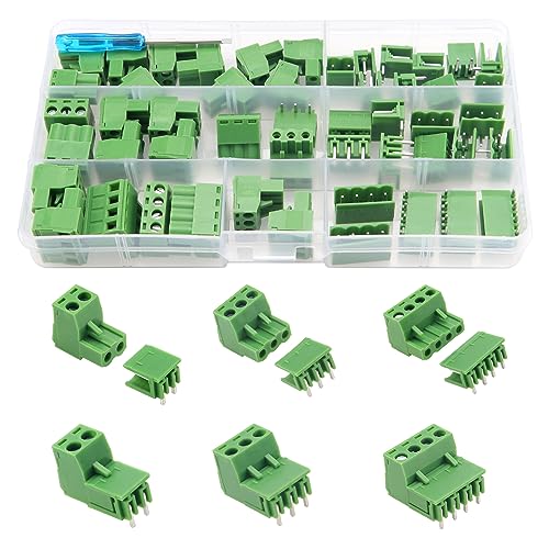 YIXISI 25 Paare PCB Mount Screw Klemmenblock Pluggable, 5.08mm 2 Pin / 3 Pin /4 Pin PCB Terminal Block Stecker, Schraubklemmenblock Verbinder, für Leiterplatte (Rechtwinklig) von YIXISI