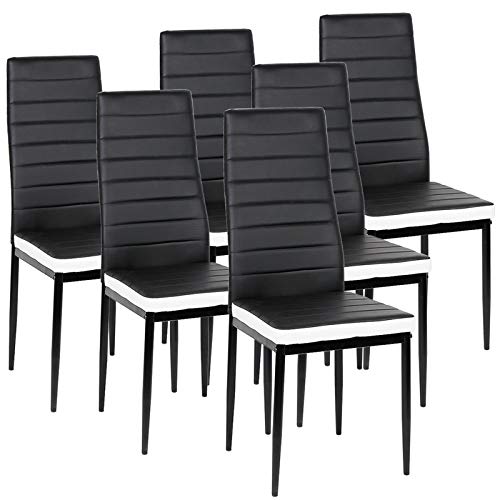 Esszimmerstühle Schwingstuhl Set,6-er Set Modern,Bezug aus Lederimitat,Wohnzimmerstuhl,Kann in Küche, Esszimmer, Wohnzimmer, Hotel, Schlafzimmer, Lobby, Fast Food verwendet Werden (6) von YIZHE