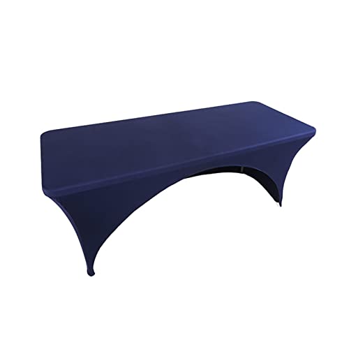 YLONN Strechhussen, Stretch Tischdecke, Hussen Bierzeltgarnitur Stretchhussen, Spandex Tight Fit, rechteckige Tisch Cover-dj, Messen, (Navy Blau,153x74x76 cm) von YLONN